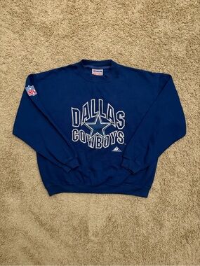 Vintage Dallas Cowboys Crewneck Sweatshirt Apex One NFL Pro Line XL Blue
